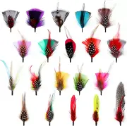20 Pcs Hat Feathers, Assorted Feathers for Hats Colorful Real
