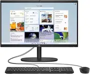 HP All-in-One Desktop PC, 21.45" FHD Display, Intel Processor N100, 8GB RAM, 256GB SSD, Intel UHD Graphics, Windows 11 Home, Wi-Fi 6, Bluetooth 5.4, Jet Black, BD0E7PA
