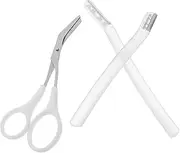 SOESFOUFU Facial Razor Set for Women Eyebrow Scissors Tweezers and Comb Grooming Tools for Beginners