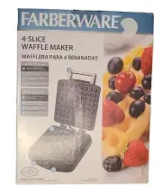 FARBERWARE 4 SLICE WAFFLE MAKER MODEL 201362 NON-STICK COOKING SURFACE NEW