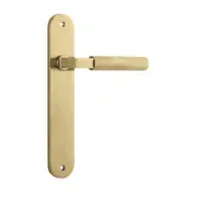Iver Brunswick Door Lever Handle on Oval Backplate Brushed Gold PVD