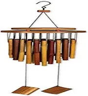 Sunset Vista Designs 91941 Outdoor Chimes Zen Gardens Bamboo Wind Chime for Patios Porches and More, 31-Inches Long, Apricot