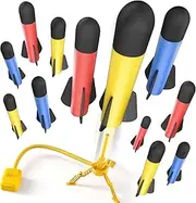 Rocket Launcher for Kids, 12 Foam Rockets and Launcher Pad, Launch up to 100+ft, Kids Outdoor Toys, Birthday Gift Toys for Toddlers Boys Girls Age 3 4 5 6 + Years Old