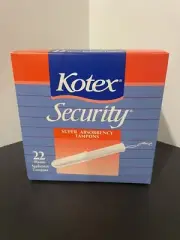 Vtg 1994 Kotex Security Tampons Super Sealed Box 22 Plastic Applicator New NOS
