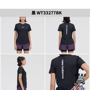 【Rennes 】New Balance 女裝 短袖上衣 排汗速乾 美版 黑/紫WT33277BK/WT33277ILL