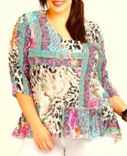 TS TAKING SHAPE plus size M / 20 Samira Natural Vibe Top boho sexy NWT rrp$150!