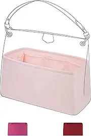 [DGAZ] Silk Purse Organizer Insert for LV Graceful Bags, Luxury Handbag & Tote Organizer, Simplicity Bag Organizer（Pink，PM）