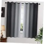 Light Blocking Ombre Curtains, Greyish White and 52"W x 63"L (Pack of 2) Black