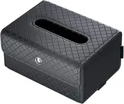 Tissue Box Car Holder,Faux Leather Tissue Box Storage for Cars - Rectangular Shape Easy Access Storage for Family Trips Daily Commute Road Trips Keeps Auto Tidy