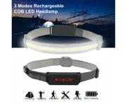 3 Modes Usb Rechargeable Cob Led Headlamp Headlight Lightweight Head Torch Sr