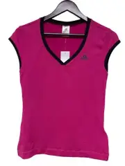 NEW! Adidas Climalite Pink V-Neck Sleeveless Tennis Sport Shirt Women's XS