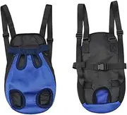 BUGUUYO Pet Carrier Backpack Adjustable Front Dog Carrier Travel Bag for Hands Use Legs Out Design Breathable Mesh for Outdoor Activities Large Blue