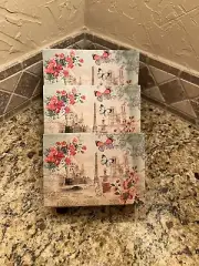 3 Paris themed nesting boxes with roses
