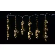 150-Light Warm White Micro Dot LED Candy Cane Icicle Light Christmas Lights