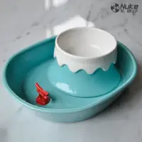 在飛比找momo購物網優惠-【Nuke 毛核子】陶瓷富士山防蟻碗組(寵物喝水進食兩用碗)