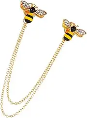 [WRITWAA] Men's Bee Brooch Pin Collar Chain Lapel Pin Elegant Suit Accessory Prom Jewelry for Men Women