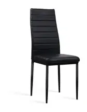 [Artiss] Dining Chairs Leather Channel Tufted Set of 4 in Black