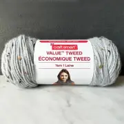 Craft Smart Value Tweed Acrylic Blend Yarn - 1 Skein Color Silver #VD102
