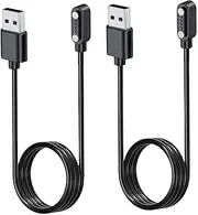 NOUKAJU [2pack] Charger for Totsyfun T13 Smart Watch, Magnetic USB Charging Cable 3.28ft/1m,Charger Cable for Totsyfun T13 SmartWatch(Black)