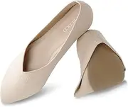 [AprCoco] Womens Pointed Toe Flats Knit Dress Washable Flats Slip On Ballet Shoes Women Comfort Office Low Wedge