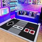 MELONE Large Gamer Rug Area Rugs Game Printed Carpets for Game Room Decor Gamer Boys Bedroom Decor 3D Printed Player Home Decor Non-Slip Crystal Floor Mat,Video Game Rug Retro Gamepad(19.7x31.5)