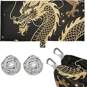 Black and Golden Dragon Camping Hammock with Tree Straps Portable Hammock for Camping Travel Accessories