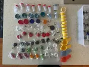 Tupperware Gadgets 144 Pcs Keychains Magnets Smidgets Mini S&P Whistle Straws