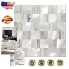 Effortless Installation Rustic Gray Metal Backsplash Tiles - 9.68 sqft Coverage