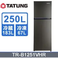 在飛比找蝦皮購物優惠-全新一級節能全新TATUNG大同 變頻雙門冰箱250L (T