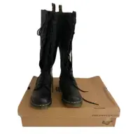 DR. MARTENS Womens 1B6 Knee High Boots Virginia US 9 EU 41 Black Leather Docs
