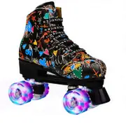 Double Row Four-wheel Roller Skating Shoes for Adult Children - Size 37