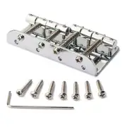 4 String Zinc Alloy Bridge For Fender P Jazz Bass Guitar Chrome 201B-4 Badass