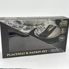 Place Setting Harvest Collection 8 Pc Set 4 Napkin 4 Round Placemat Black Gold