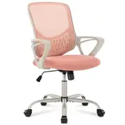 Home Office Desk Chair Ergonomic Computer Chair Modern Pink with fixed armrests