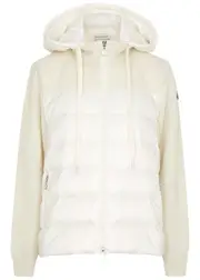 Moncler Quilted Shell and Wool Jacket - White - S S