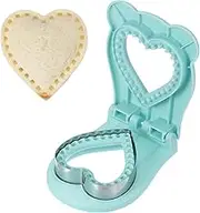 uxcell Crustless Sandwich Cutter, Heart Shape Uncrustable Sandwich Maker Sealer Press Bread Cookie Cutter and Sealer for DIY Breakfast Lunch Afternoon Tea (Blue)