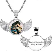 Personalized Hip Hop Memory Pendant Necklace Custom Picture Text