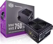 Cooler Master MWE 80Plus White 750W 230V 80Plus Single +12V Rail Silent Mode DC-to-DC Power Supply - Black - MPE-7501-ACABW-AU