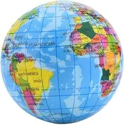 World Map Stress Balls - PU Foam Globe Squeezable Balls - Earth World Stress Relief Educational Stress Ball Toys for Little Teens Adults Earth Day Favor Decor Helves