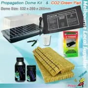 Hydroponics Seeding Propagation Dome Kit Rock Wool Sheet Heat Mat Cloning Combo