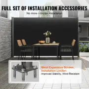 Retractable 1.6x3m Aluminum Privacy Screen, UV Protection, Waterproof Polyester