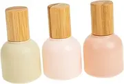 Healeved 3Pcs Glass Roller Bottles with Bamboo Lids Essential Oil Roller Ball Containers for DIY Perfume Blends Leak Design for and Travel
