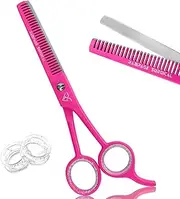 Professional Hairdresser Thinning Scissors 6.5'' - Pink Hair Cutting Thinning Shears, Japanese Stainless Steel Barber Thinning Scissor for Men & Women (Thinning Scissors, Japanese, B-5)