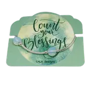 Count your Blessings - Gratitude Blessing Bracelet - Opalite 10mm - Sterling Silver