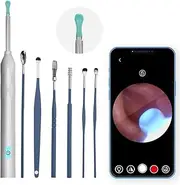 Viviendo Ear Wax Removal Endoscope, Earwax Remover Tool with Ear Camera HD, Clean & Pick Wax Kit, Tyoe-C Rechargeable WiFi Otoscope with 6 LED Lights, Ear Cleaner Scope - White