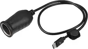 X AUTOHAUX 9V Cigarette Lighter Adapter/Interior USB Type C Male Cigarette Lighter Converter Cable for Car RV/Durable ABS Plastic 0.54m / 1 Pcs Black