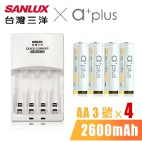 在飛比找momo購物網優惠-【SANLUX 台灣三洋】智慧型極速充電器+鎳氫充電電池 3