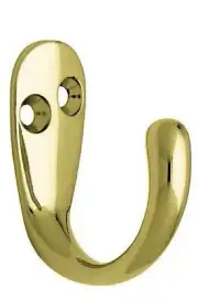 Polished Brass Single Robe Hook