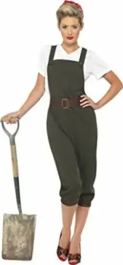 Smiffys WW2 Land Girl Costume,Green,XL