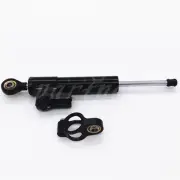 Black CNC Steering Damper Motorcycle Stabilizer Linear Reversed Safety Control